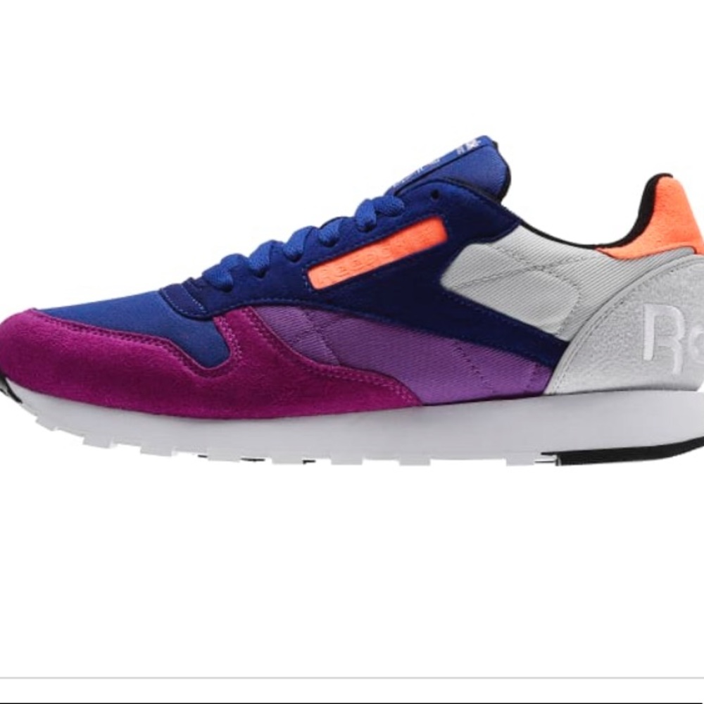 Reebok classic leather in deep cobalt & aubergine